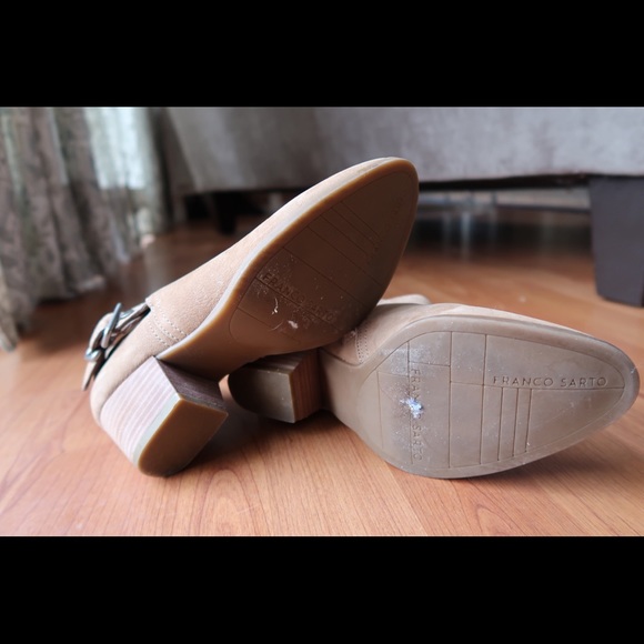 Franco Sarto Suede Leather Belted Ankle Booties - Picture 4 of 4